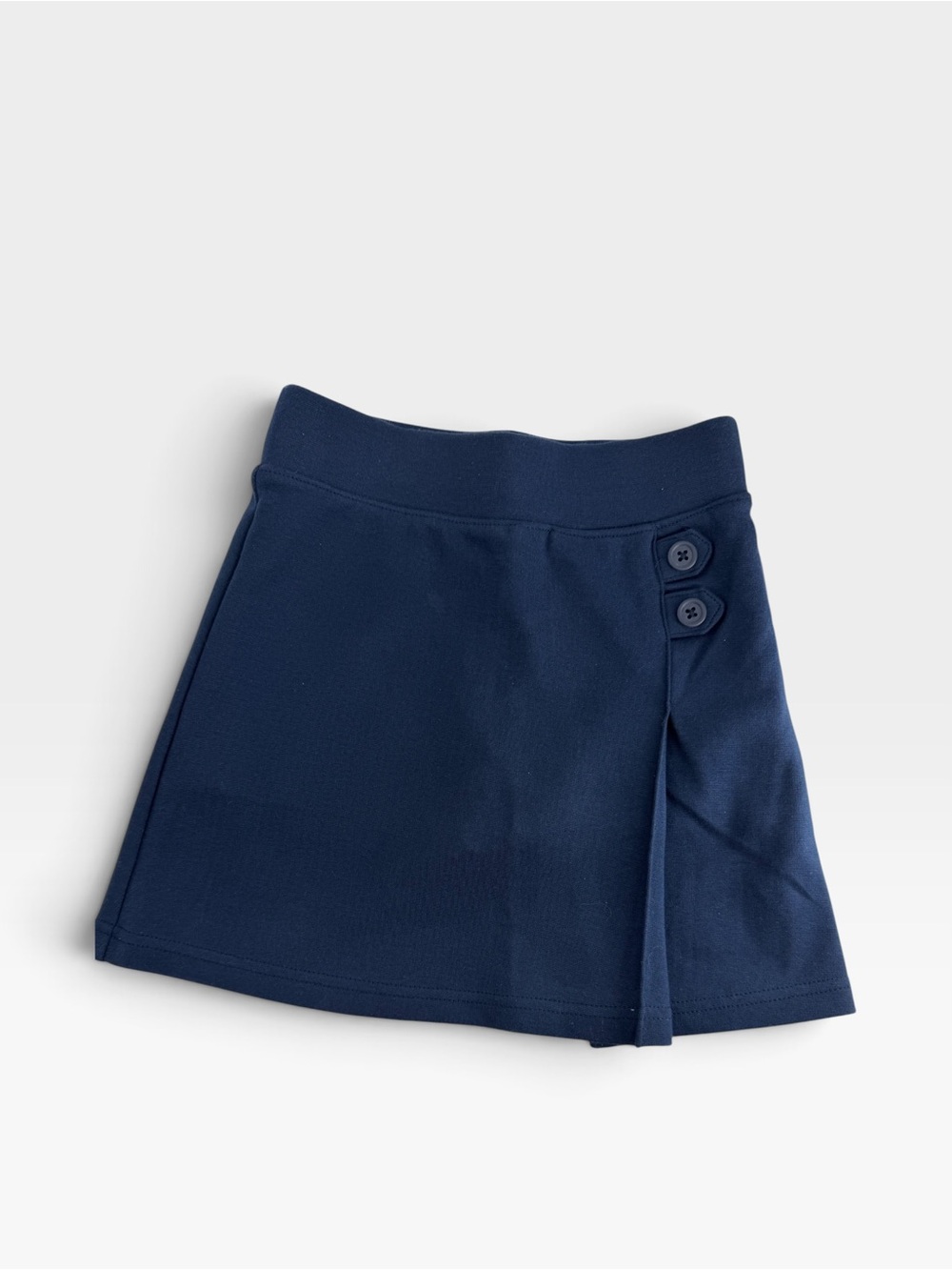 Cat & Cat Navy Girls' Navy Faux-Wrap Skort with Side Buttons- School Uniform